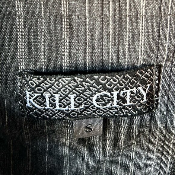 Kill City Vintage Pinstripe Vest Heavy Hook Eye Closure Small - Picture 2 of 6